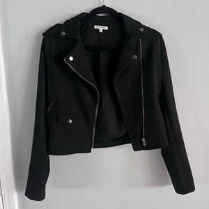Rag Poets | faux suede black moto style jacket